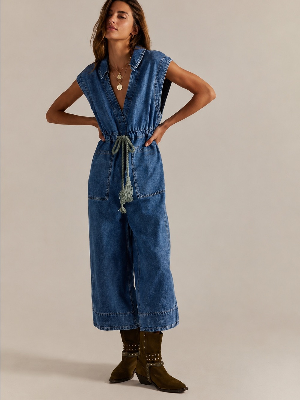 Free People We The Free Lantana Cropped Coverall msrp$228 NWT